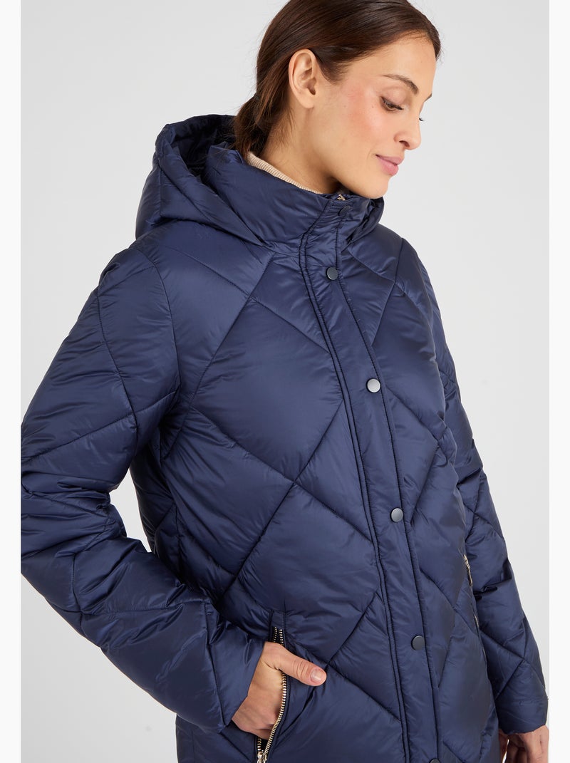 Maxi-doudoune brillante Thermolactyl - Damart Bleu - Kiabi