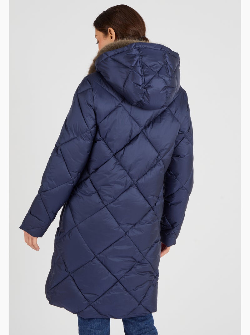 Maxi-doudoune brillante Thermolactyl - Damart Bleu - Kiabi