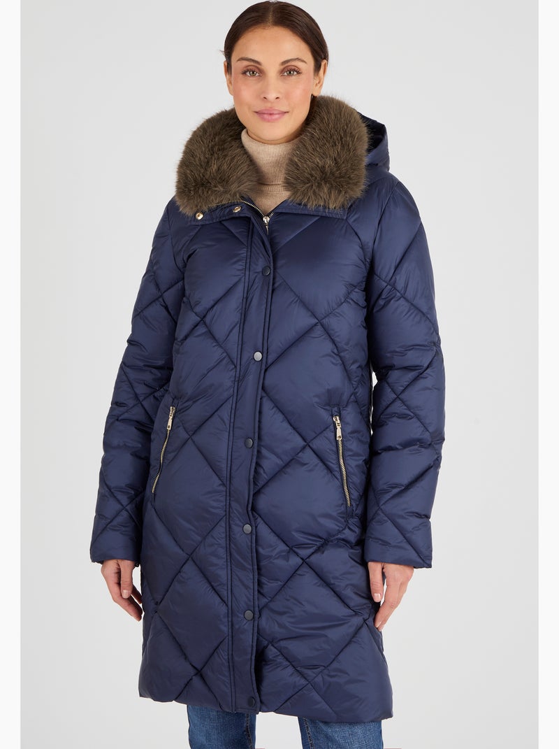 Maxi-doudoune brillante Thermolactyl - Damart Bleu - Kiabi