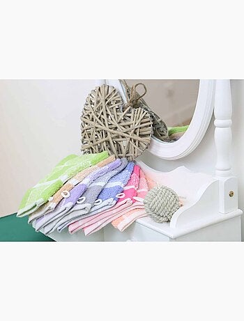 Maxi drap de bain coton bouclette éponge carreaux CELESTE