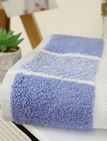 Maxi drap de bain coton bouclette éponge carreaux CELESTE