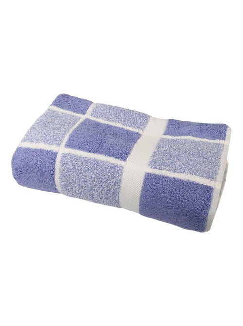 Maxi drap de bain coton bouclette éponge carreaux CELESTE - Kiabi