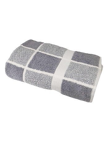 Maxi drap de bain coton bouclette éponge carreaux CELESTE