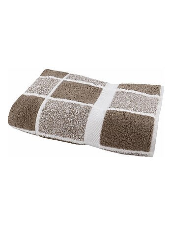 Maxi drap de bain coton bouclette éponge carreaux CELESTE