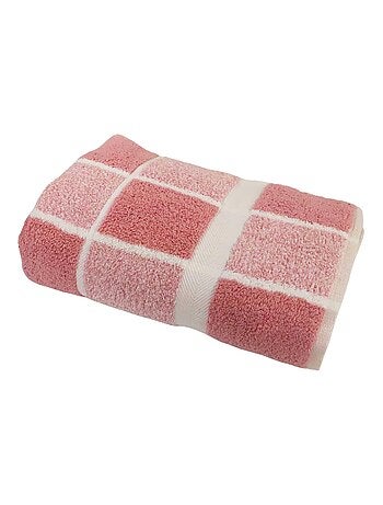 Maxi drap de bain coton bouclette éponge carreaux CELESTE