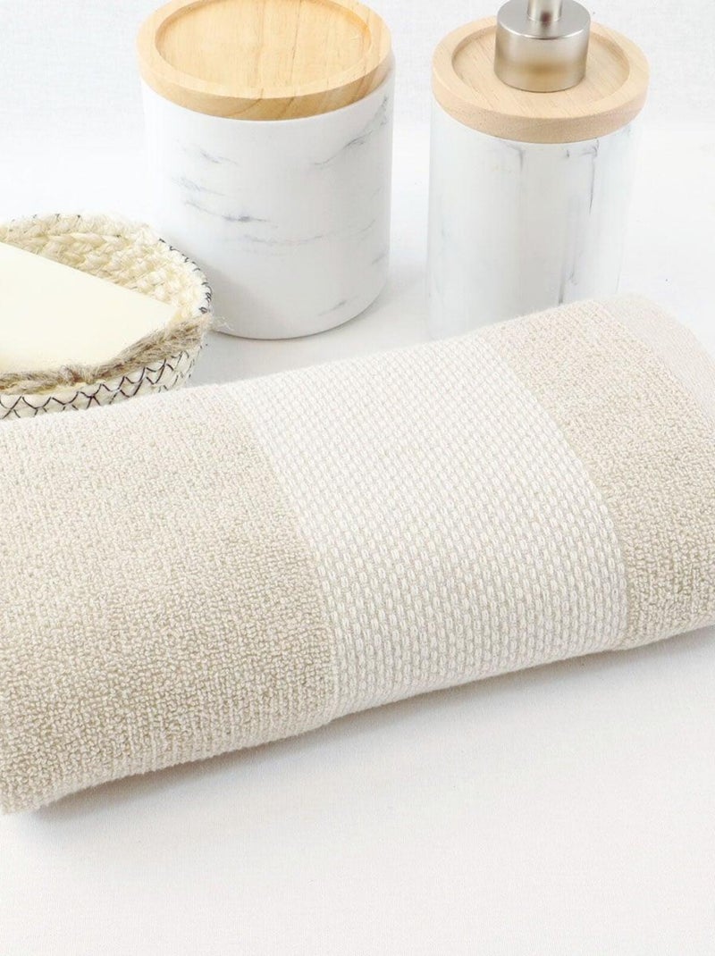 Maxi drap de bain coton lin éponge ALINE Beige - Kiabi