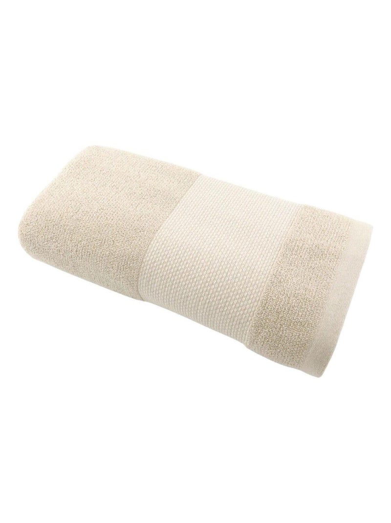 Maxi drap de bain coton lin ?ponge ALINE Beige - Kiabi