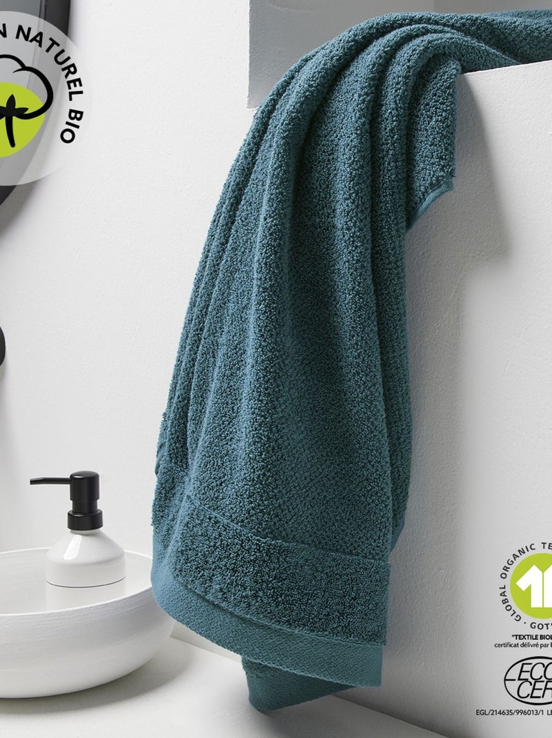 Maxi drap de bain en coton BIO Bleu - Kiabi