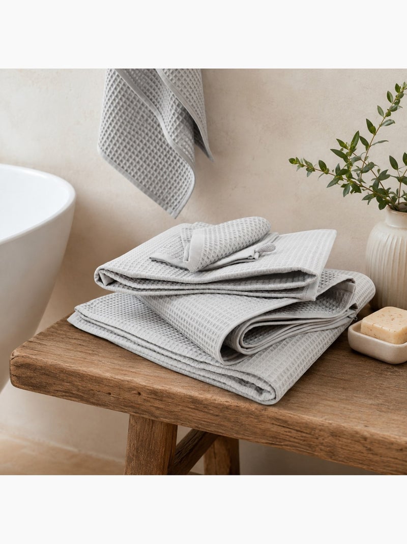 Maxi drap de bain en coton nid d'abeille EDEN Gris - Kiabi