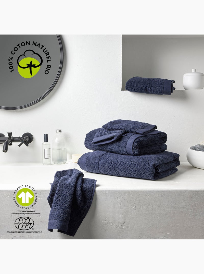 Maxi drap de bain uni BIO ORGANIC Bleu marine - Kiabi