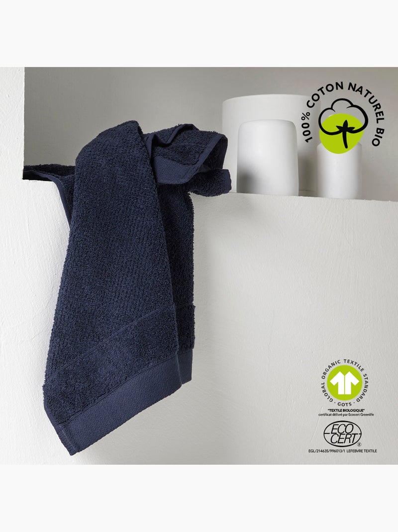 Maxi drap de bain uni BIO ORGANIC Bleu marine - Kiabi