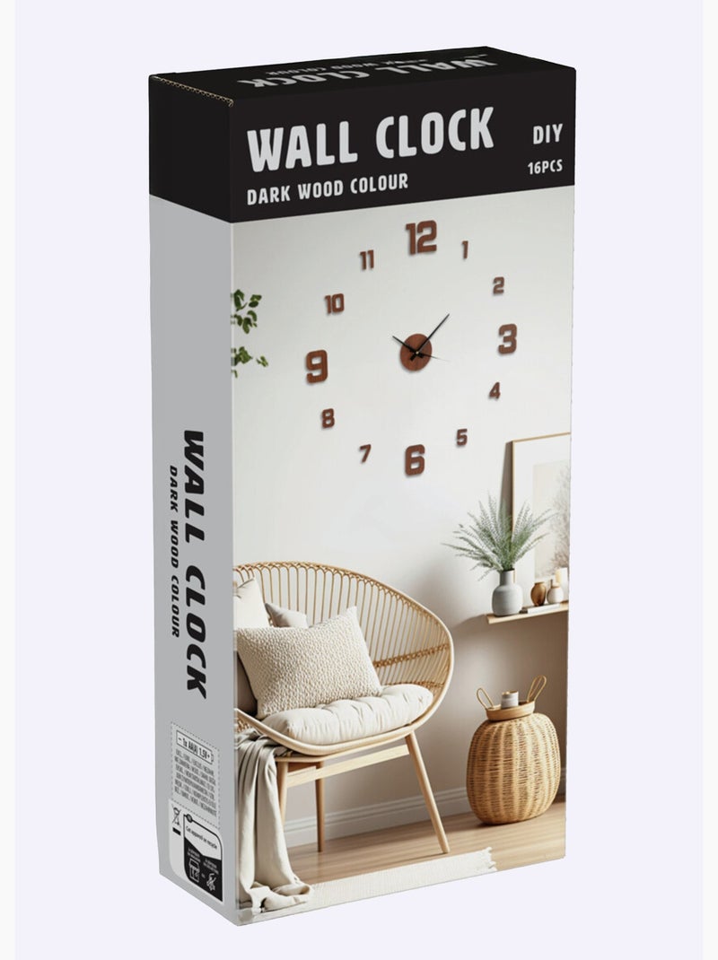 Maxi horloge murale en bois, à installer - Afibel Marron foncé - Kiabi