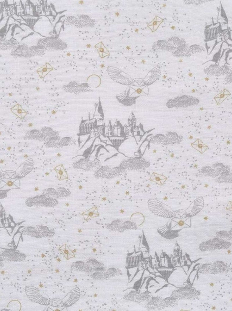Maxi lange en mousseline de coton Harry Potter letters (120 x 120 cm) Gris - Kiabi