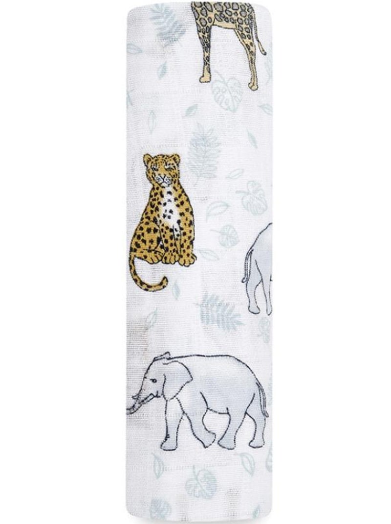 Maxi lange en mousseline de coton Jungle (120 x 120 cm) Blanc - Kiabi