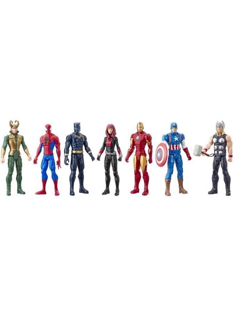 Maxi pack avengers 7 figurines de 30 cm, 5 accessoires, marvel avengers titan hero series Multicolore - Kiabi