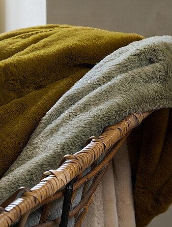 Maxi plaid TANUKI fausse fourrure