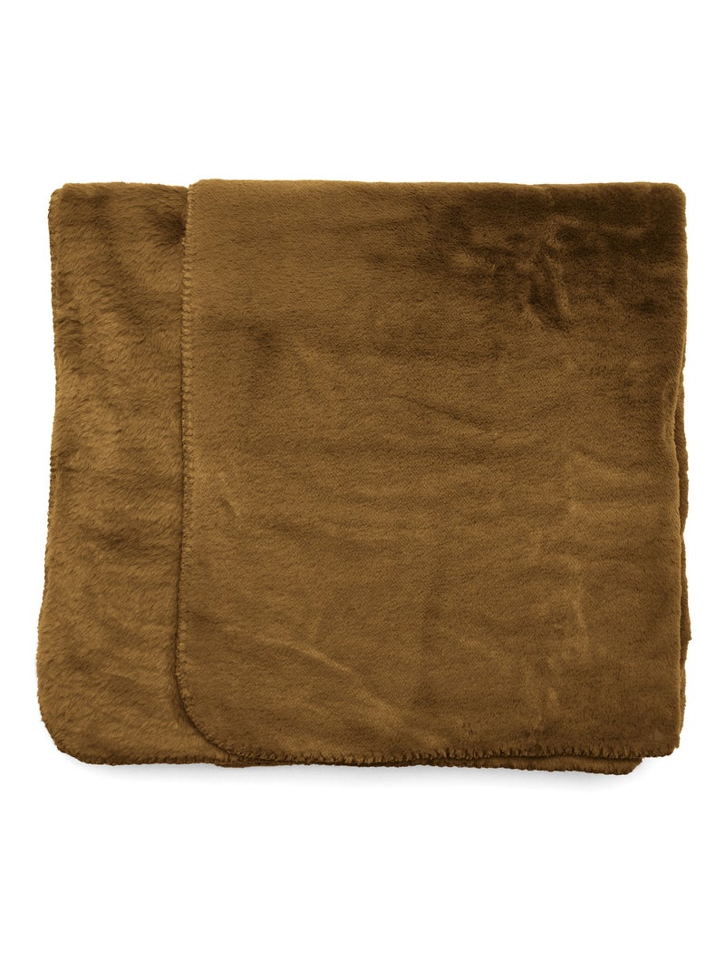 Maxi plaid TANUKI fausse fourrure Marron foncé - Kiabi