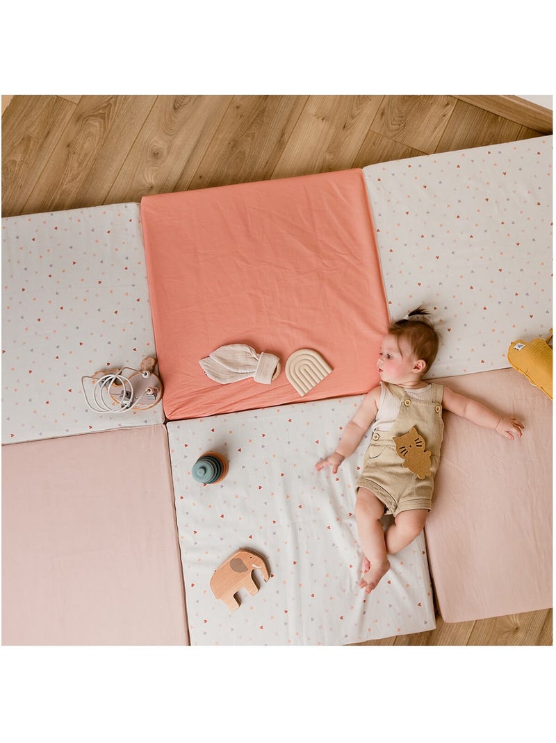 Maxi tapis d'éveil et de motricité pour bébé Mon Cœur Orange corail - Kiabi