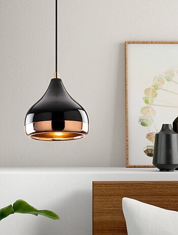 MAYA - Suspension filaire noire et cuivrée