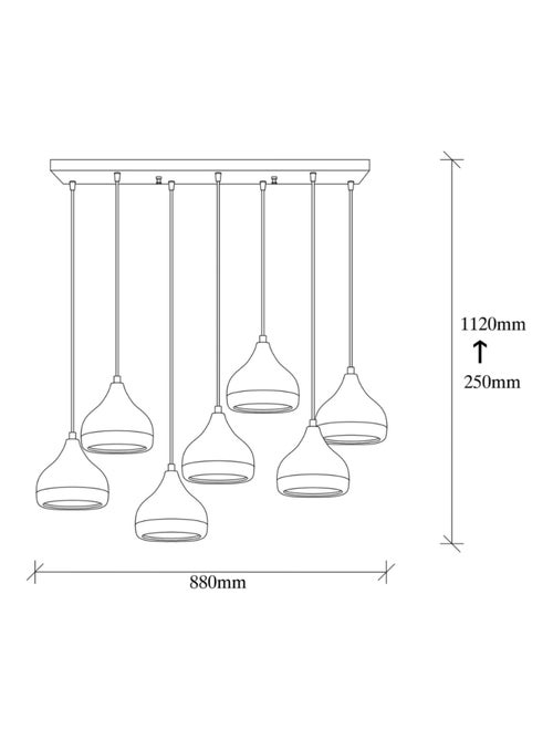 Maya suspension filaire noire et cuivrée 7 lampes - Kiabi Maya suspension filaire noire et cuivrée 7 lampes - Kiabi