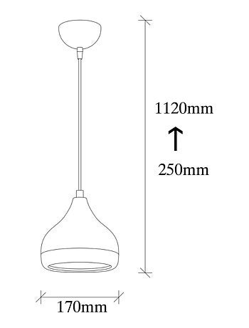MAYA Suspension filaire noire et cuivrée