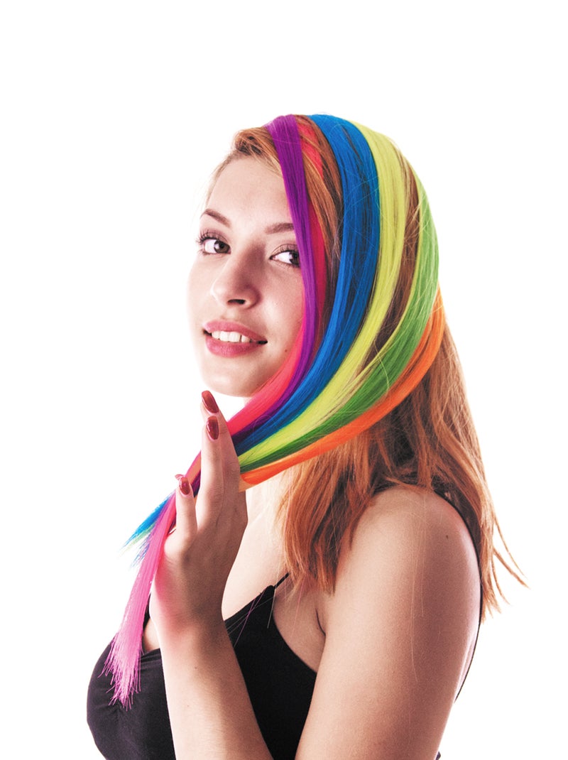 Mèches à clipser néon Rose - Kiabi