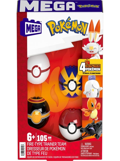 Mega Pokémon - Coffret construction dresseur avec 4 figurines articulées - Kiabi