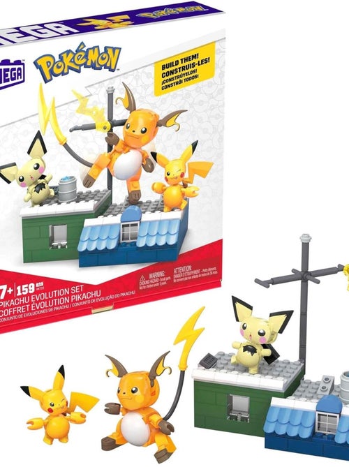 MEGA Pokémon - Coffret Évolution Pikachu "Pichu, Pikachu et Raichu" - Kiabi
