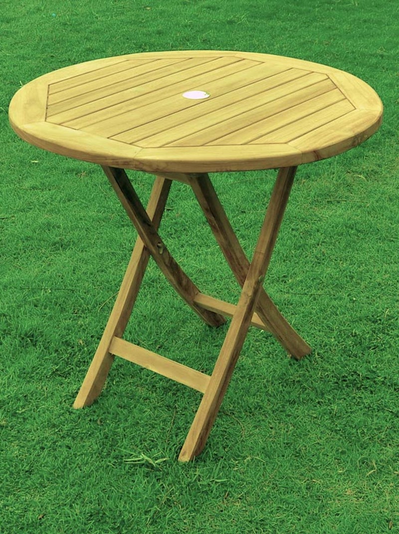 MEJA Table ronde pliable 80cm Marron - Kiabi