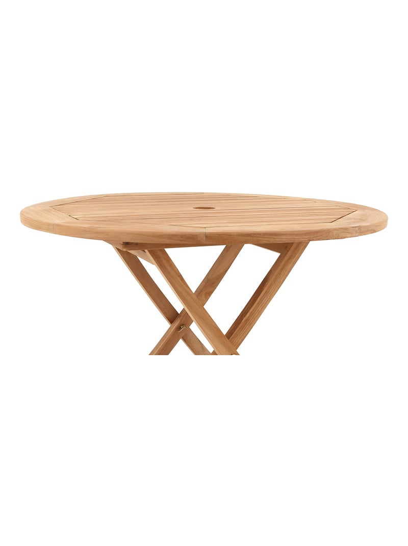 MEJA Table ronde pliable 80cm Marron - Kiabi