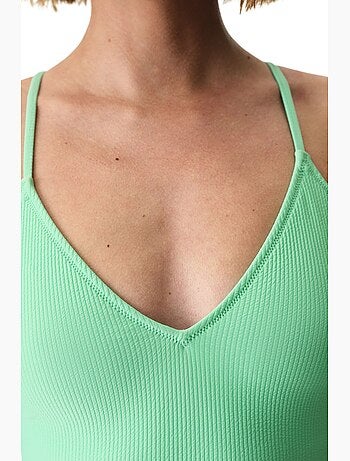 Meli maillot de bain texturé à col v penti