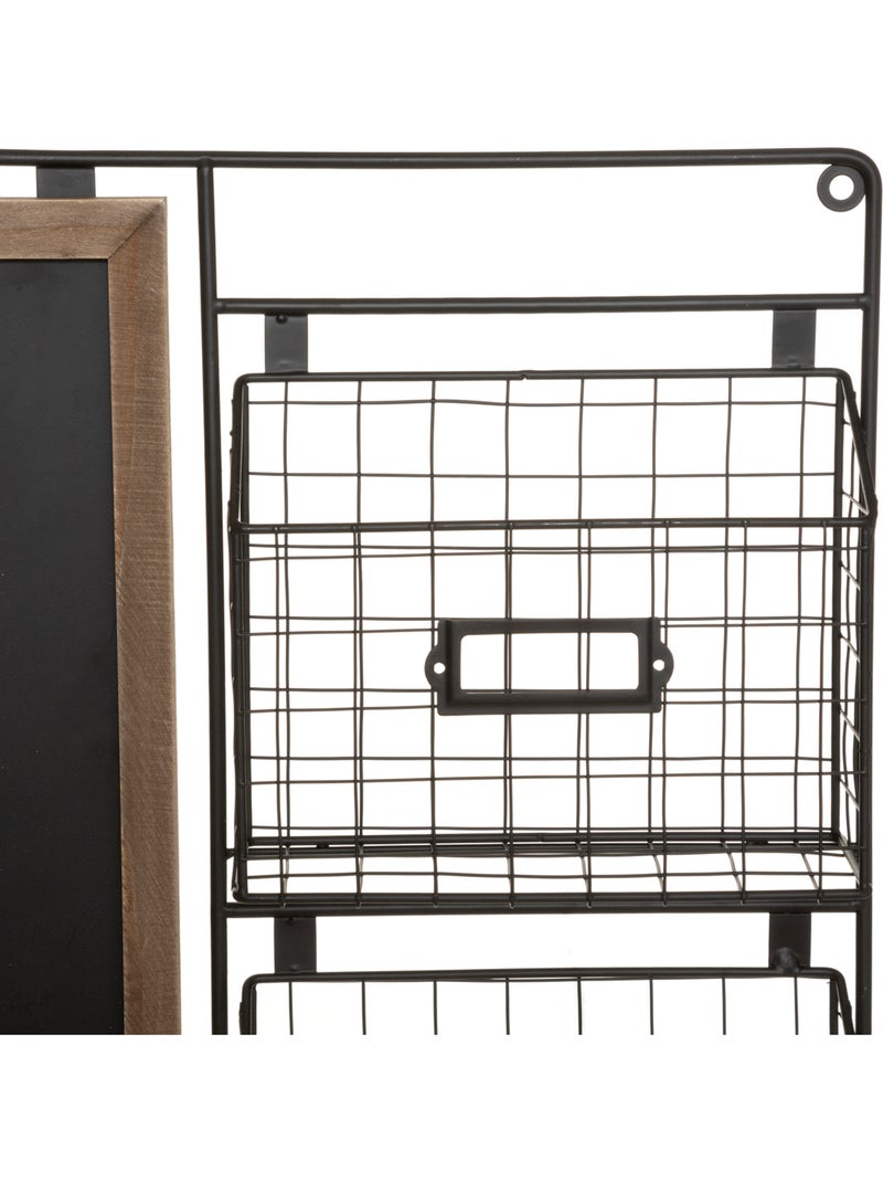 Mémo ardoise avec 3 paniers en métal grillagé WILD Noir - Kiabi