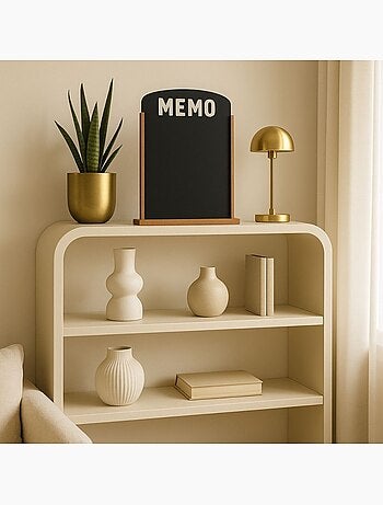 Mémo board ardoise contour bois 53x35cm