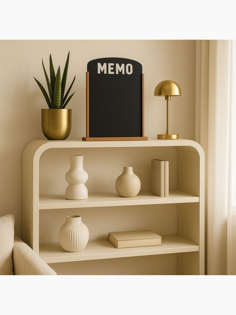 Mémo board ardoise contour bois 53x35cm Noir - Kiabi