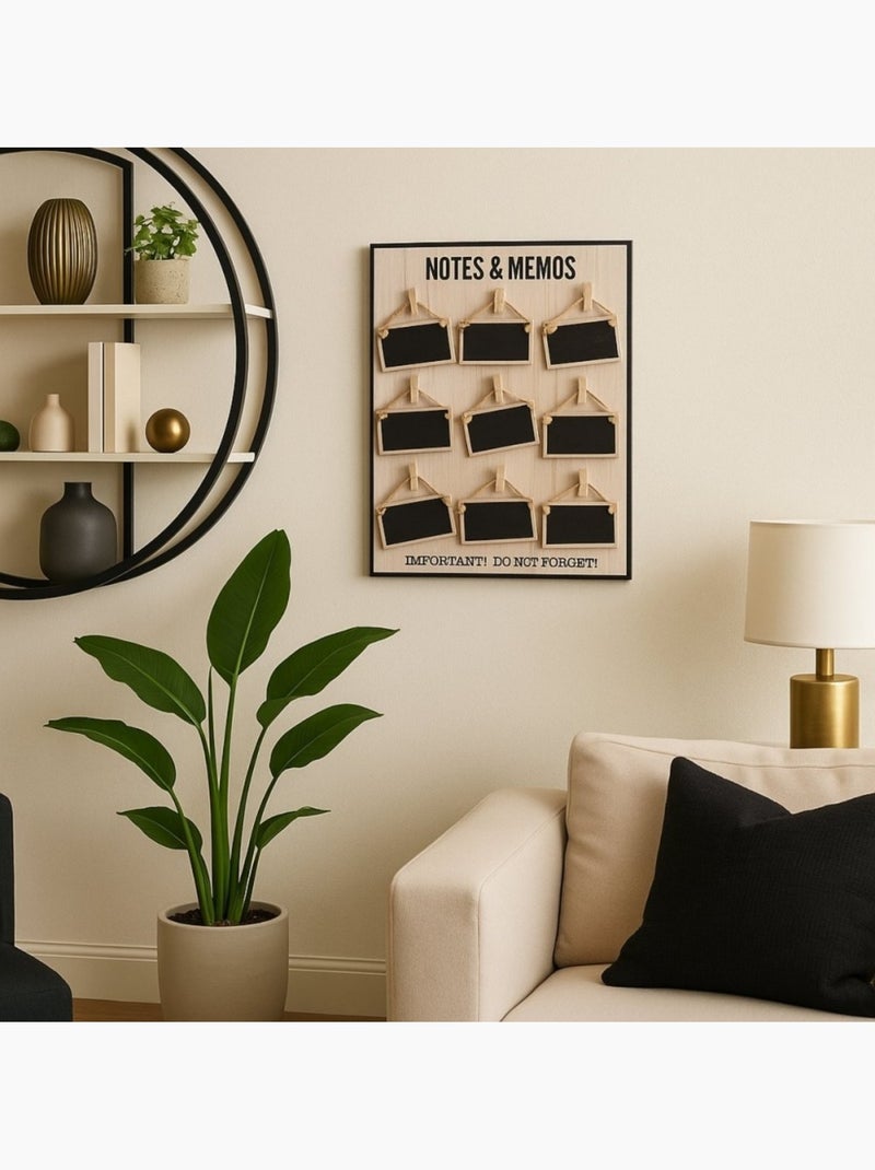 Memoboard avec 9 mini ardoises noires 40x30cm Beige - Kiabi