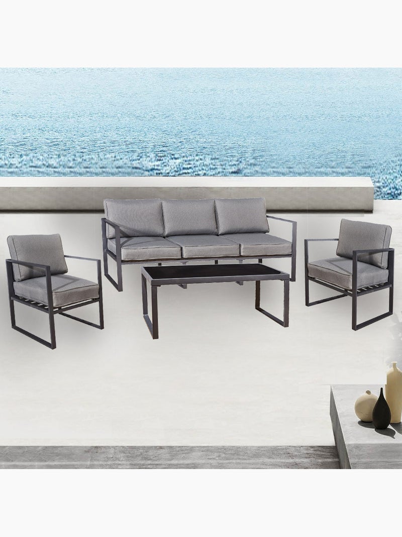 MEMPHIS Salon de jardin en aluminium Gris Gris - Kiabi
