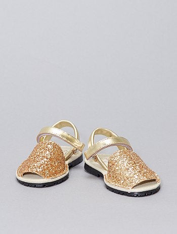 Menorquinas  en cuir à paillettes