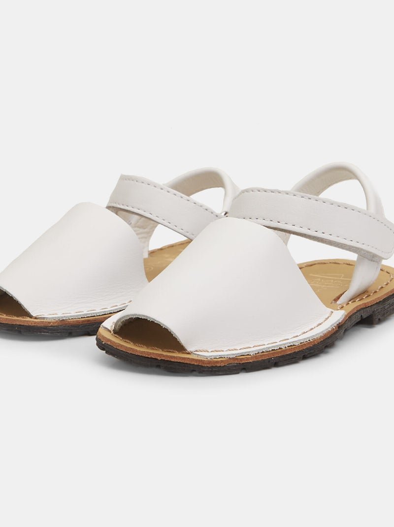 Menorquinas en cuir BATA Blanc - Kiabi