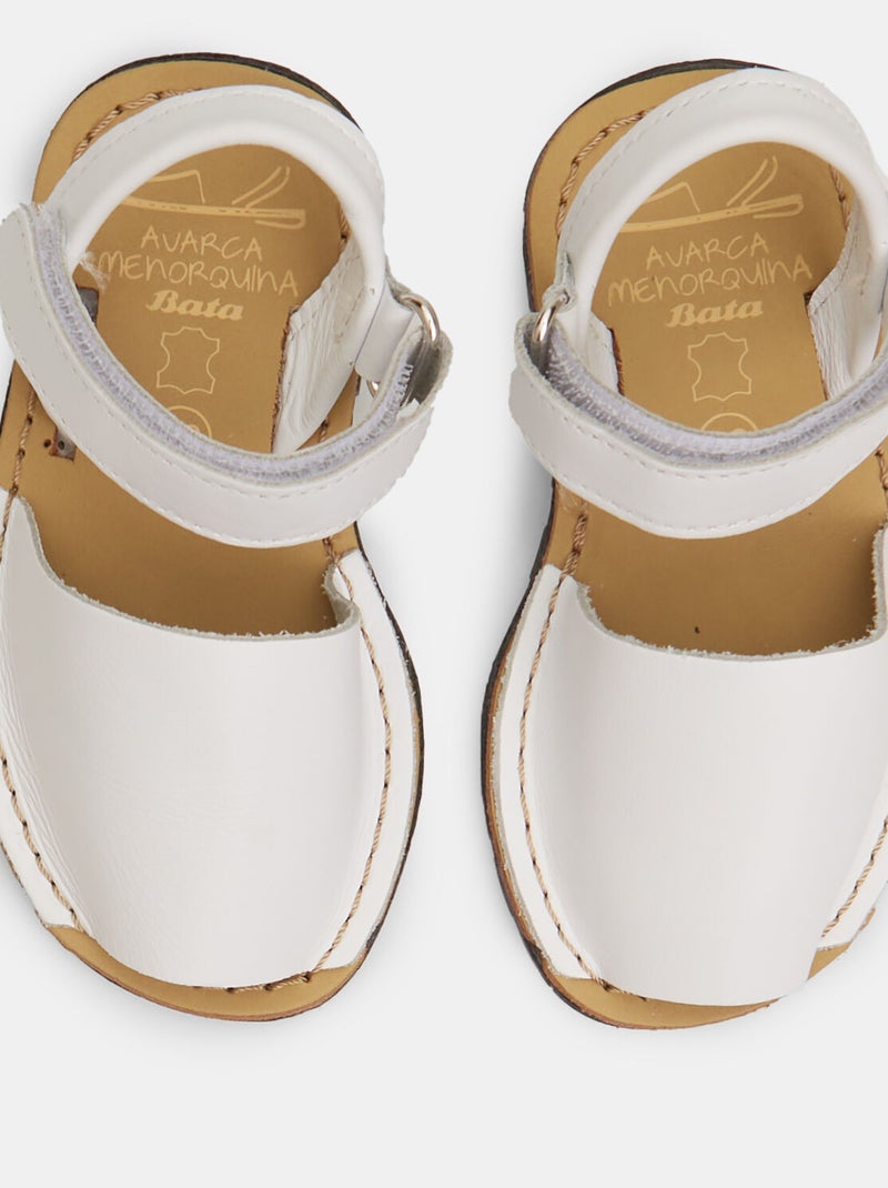 Menorquinas en cuir BATA Blanc - Kiabi
