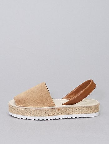 Menorquinas en cuir bi-matières