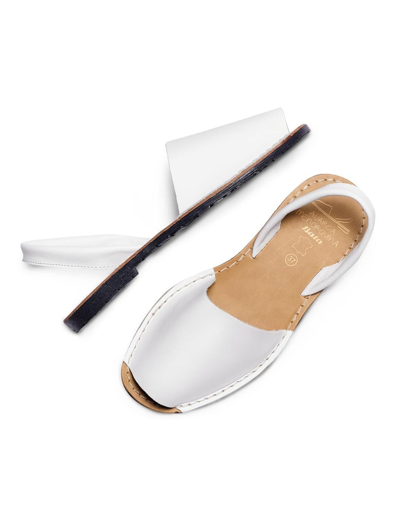 Menorquines en cuir Bata Blanc - Kiabi