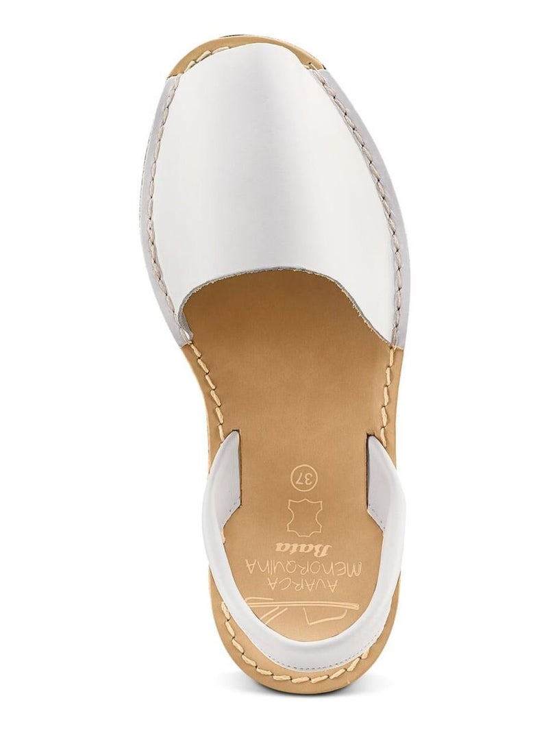 Menorquines en cuir Bata Blanc - Kiabi