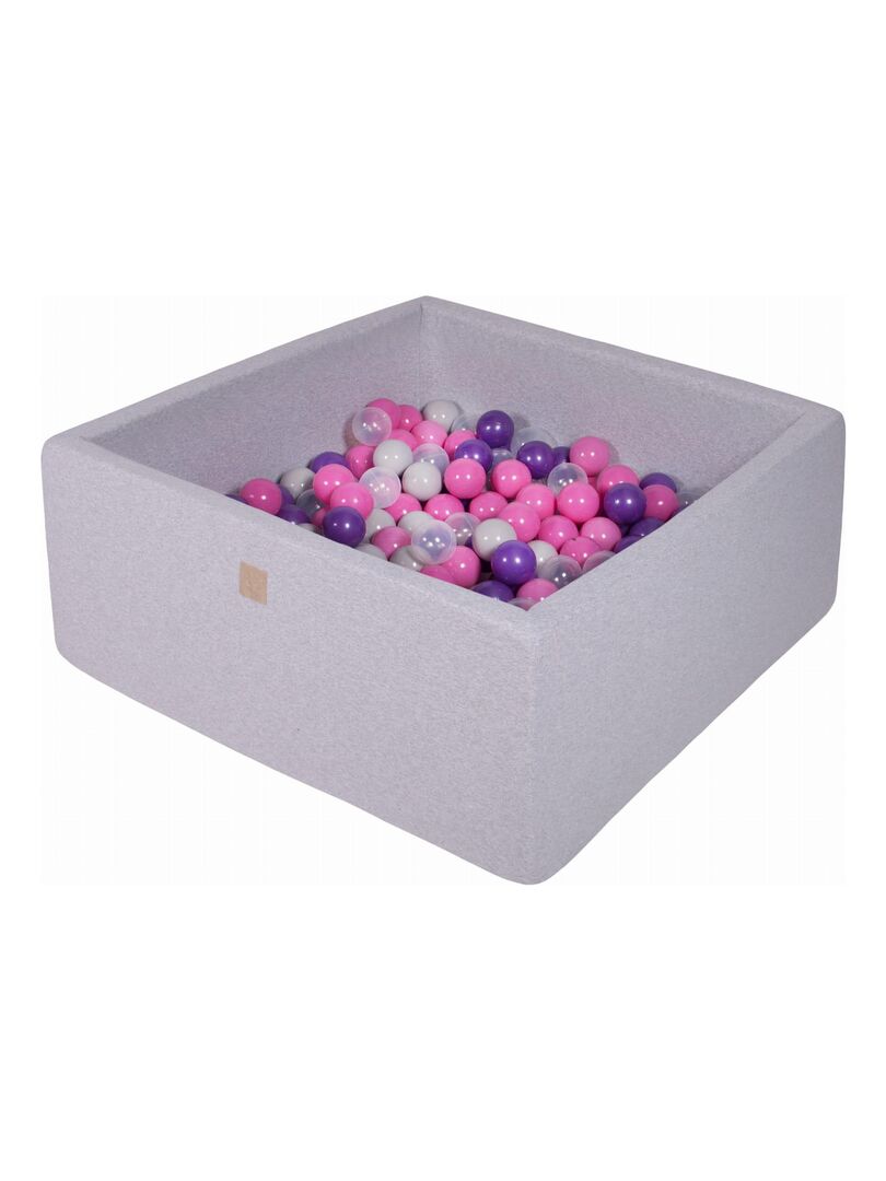 Piscine à Balles MEOWBABY 90x90x40cm - Avec 300 Balles - En Coton Gris - Enfant