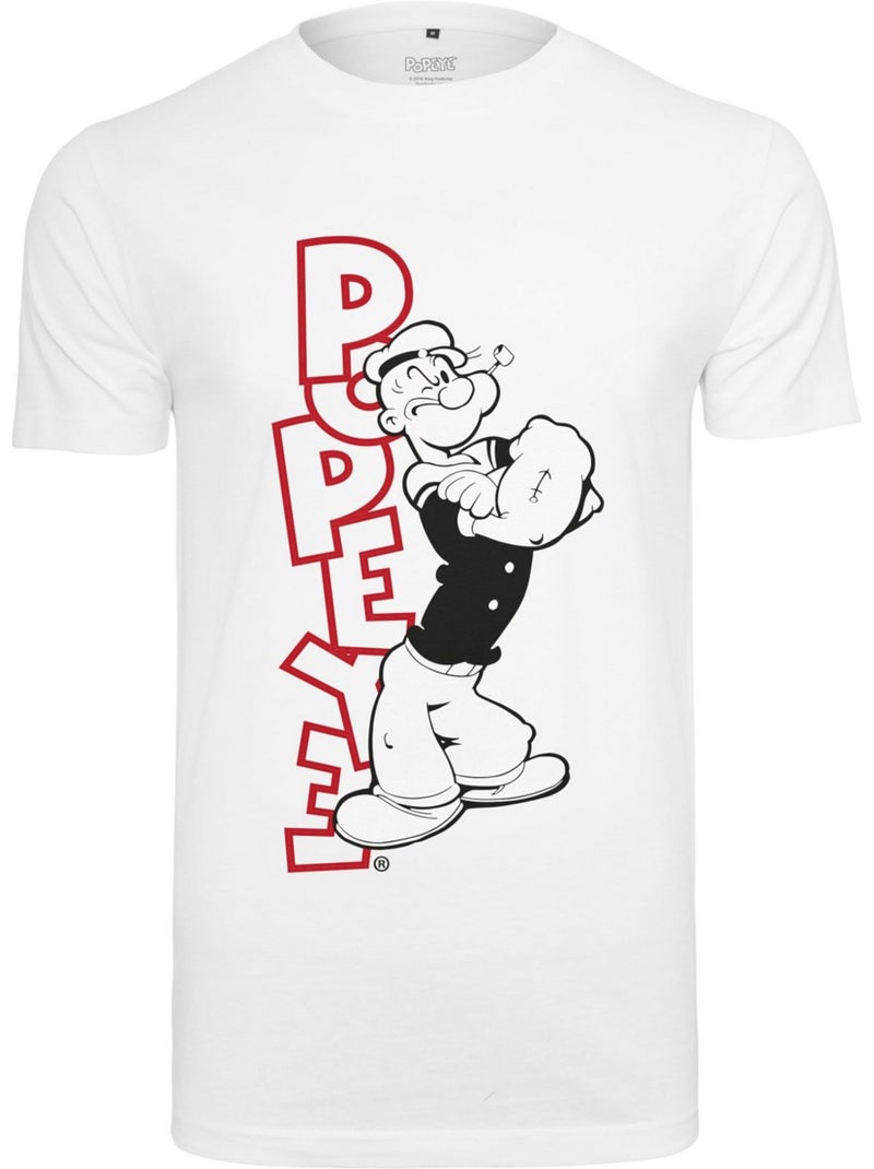 MerchCode - T-shirt motif Popeye motif/style Debout (Popeye) Blanc - Kiabi