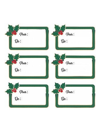 Mes 12 petites etiquettes adhesives houx de noel
