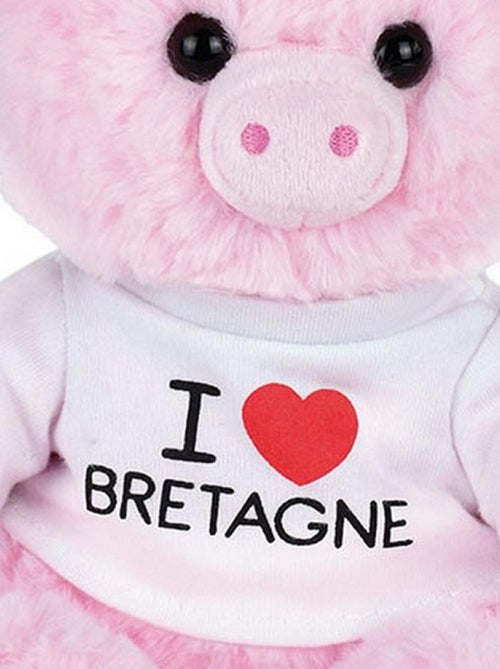 Message bretagne peluche cochon  et  22cm i love bretagne - Kiabi