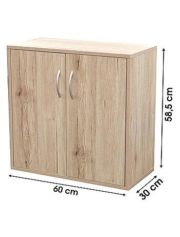 Meuble 3 étagères 2 portes Pratik