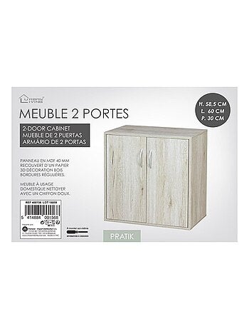 Meuble 3 étagères 2 portes Pratik