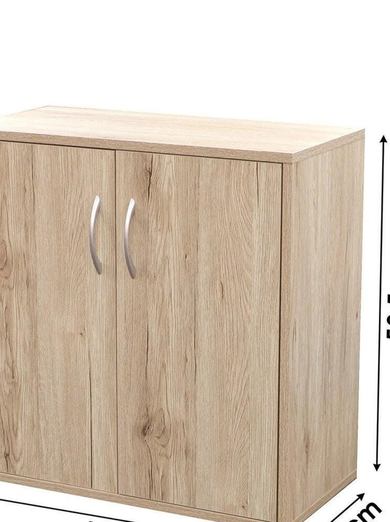 Meuble 3 étagères 2 portes Pratik Beige - Kiabi