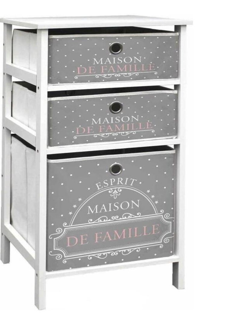 Meuble 3 panières Maison de famille Gris - Kiabi